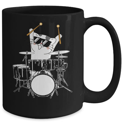 Funny Cat Drummer Funny Cat Drumkit Mug | siriusteestore
