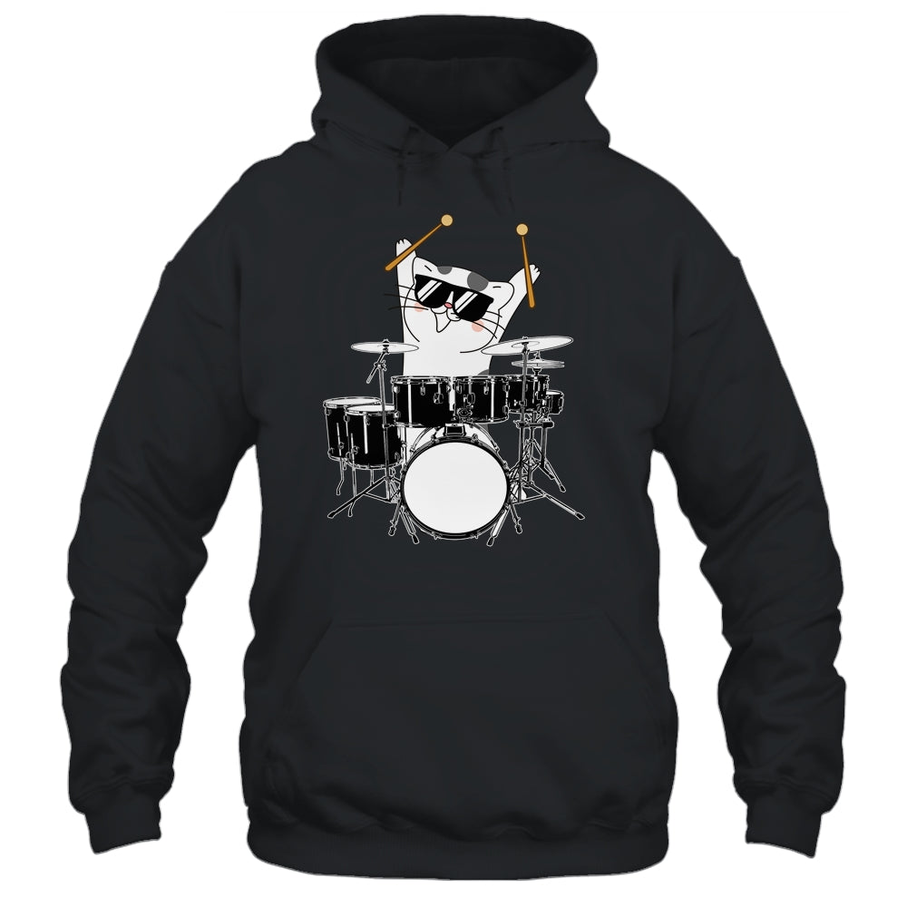 Funny Cat Drummer Funny Cat Drumkit Shirt & Hoodie | siriusteestore