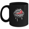 Funny Checkered Black White Lip Cute Checkerboard Women Mug | siriusteestore