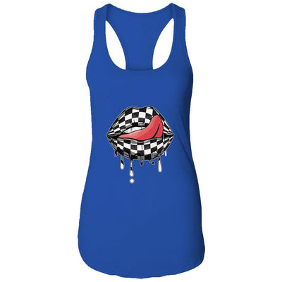 Funny Checkered Black White Lip Cute Checkerboard Women Shirt & Tank Top | Siriustee.com