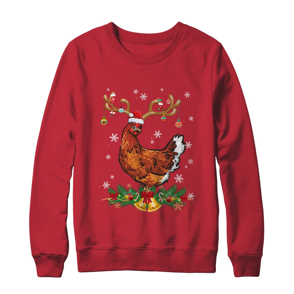 Funny Chicken Reindeer Lights Ornament Santa Christmas Xmas Shirt & Sweatshirt | siriusteestore