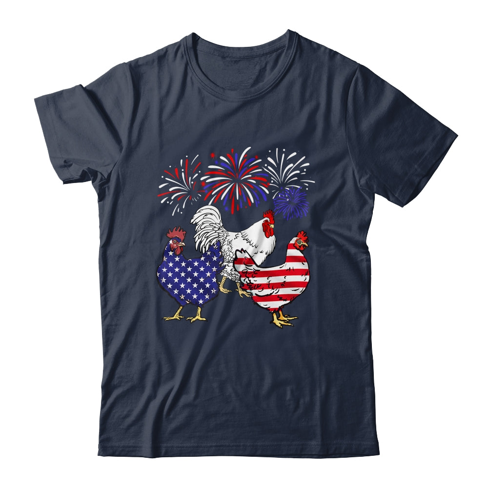 Funny Chickens American Flag Patriotic Farmer 4th Of July Shirt & Tank Top | siriusteestore
