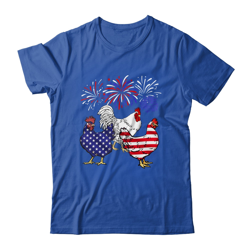 Funny Chickens American Flag Patriotic Farmer 4th Of July Shirt & Tank Top | siriusteestore