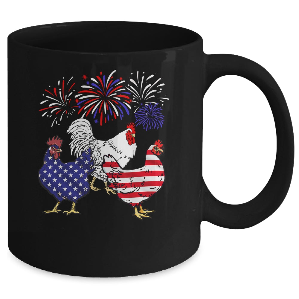 Funny Chickens American Flag Patriotic Farmer 4th Of July Mug | siriusteestore