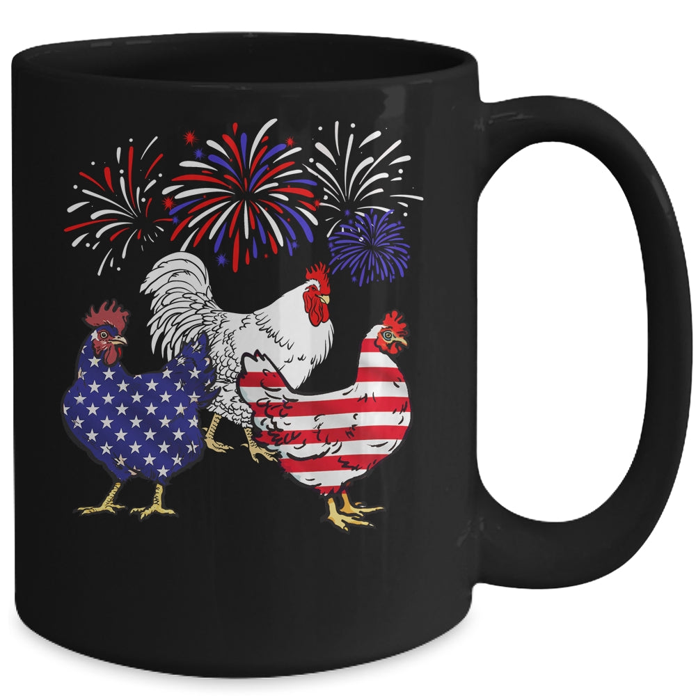 Funny Chickens American Flag Patriotic Farmer 4th Of July Mug | siriusteestore