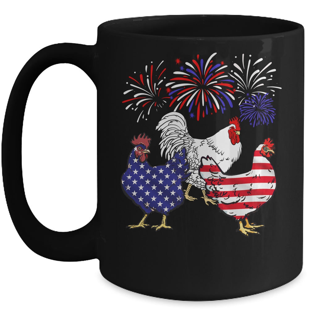 Funny Chickens American Flag Patriotic Farmer 4th Of July Mug | siriusteestore