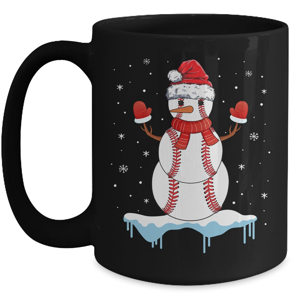 Funny Christmas Baseball Santa Snowman Mug | siriusteestore