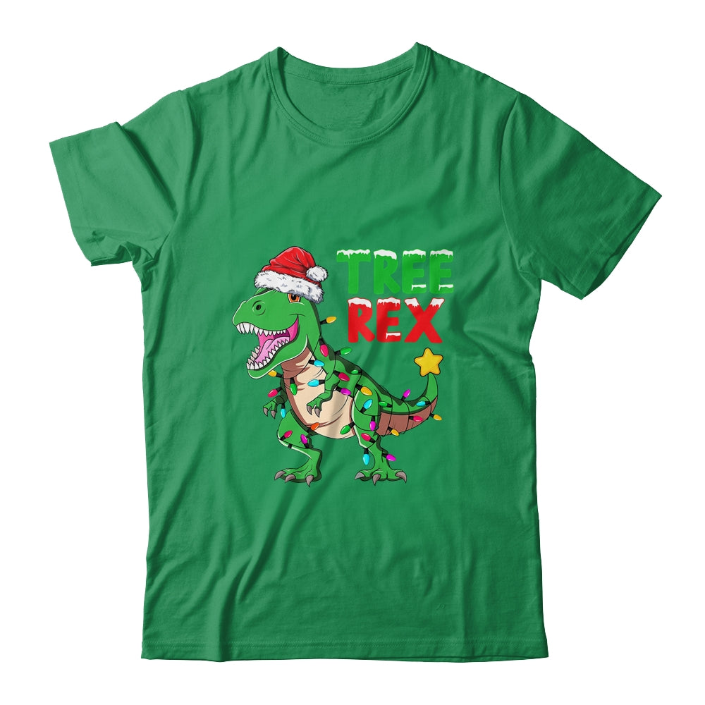 Funny Christmas Dinosaur Kids Christmas Tree Lights Santa Shirt & Sweatshirt | siriusteestore