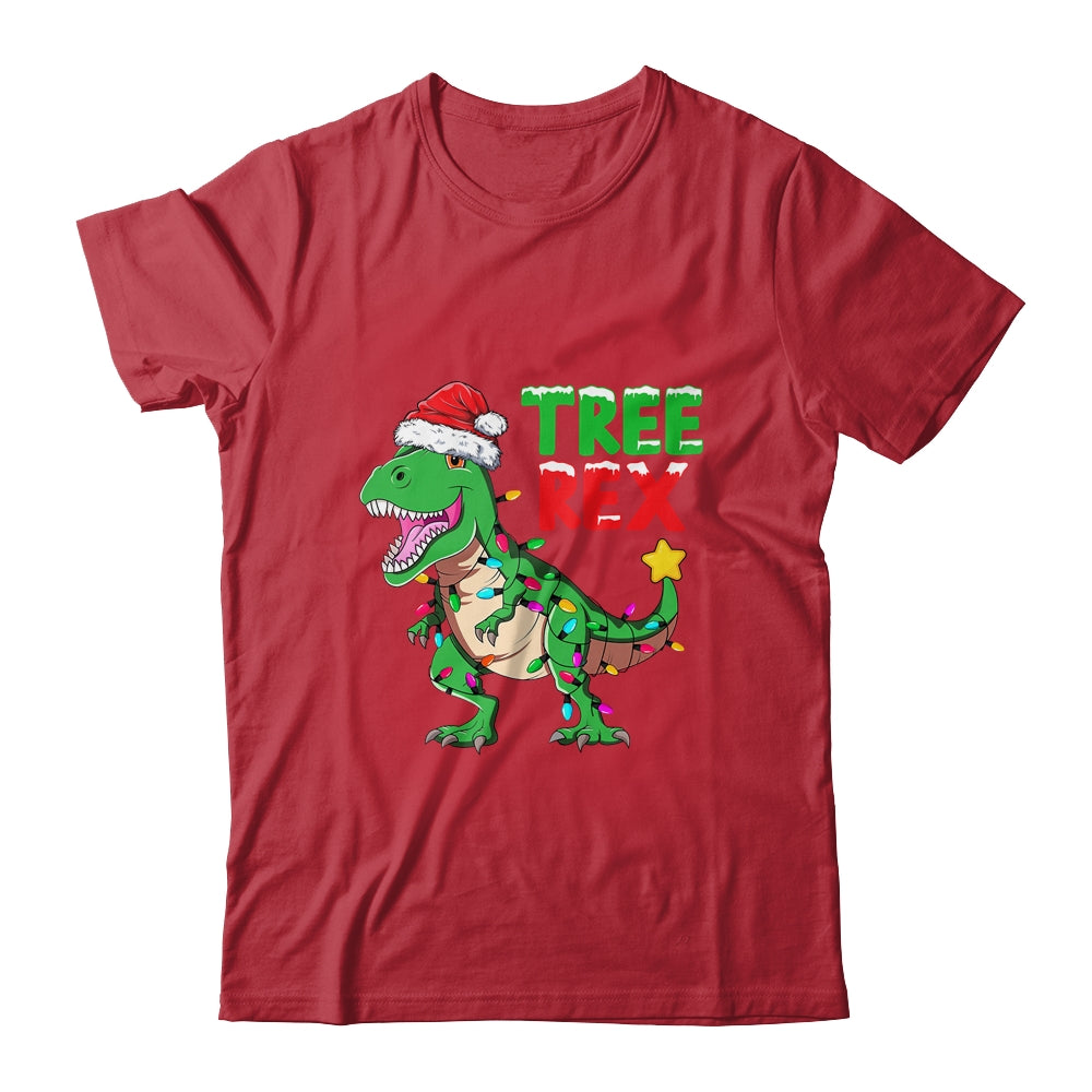 Funny Christmas Dinosaur Kids Christmas Tree Lights Santa Shirt & Sweatshirt | siriusteestore