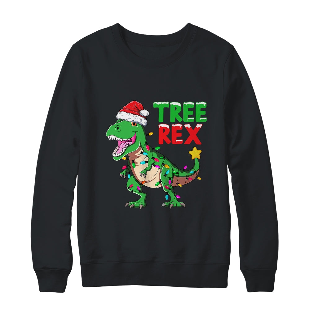 Funny Christmas Dinosaur Kids Christmas Tree Lights Santa Shirt & Sweatshirt | siriusteestore