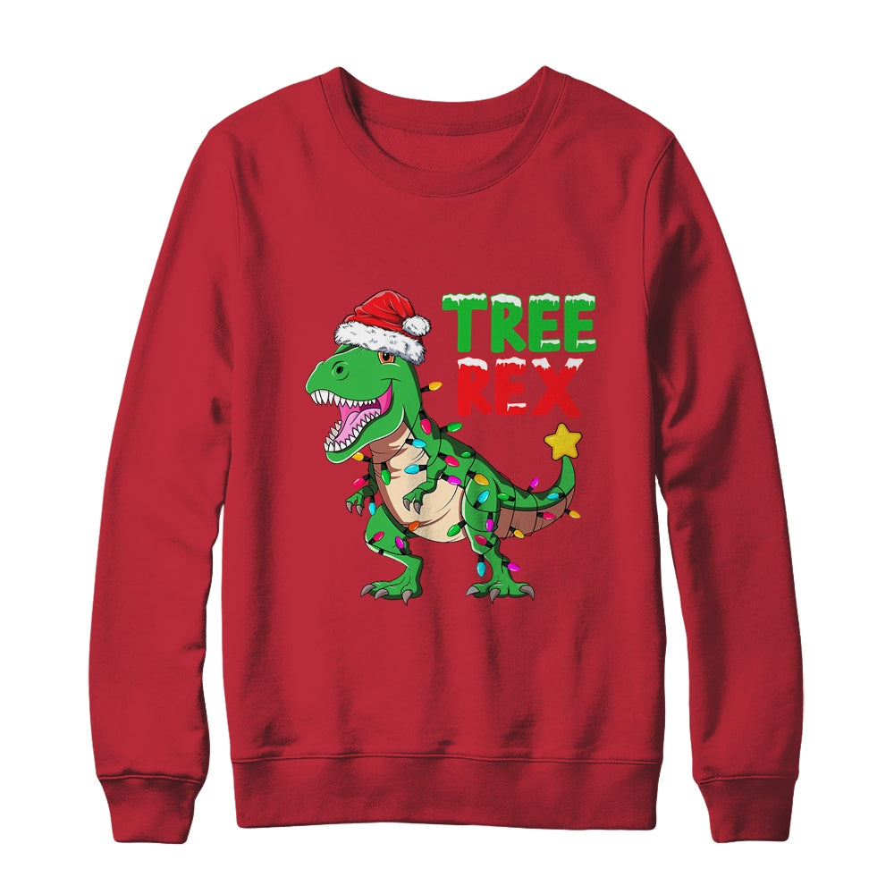 Funny Christmas Dinosaur Kids Christmas Tree Lights Santa Shirt & Sweatshirt | siriusteestore