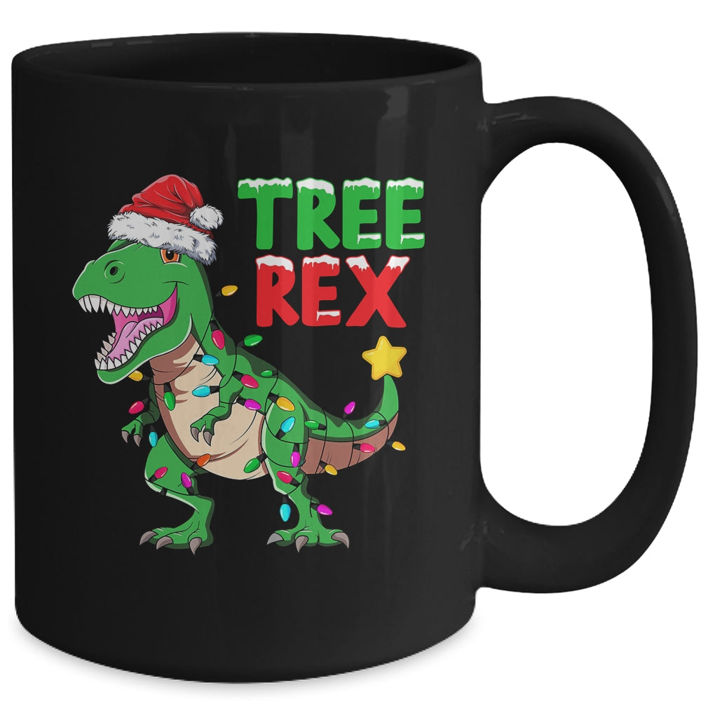 Funny Christmas Dinosaur Kids Christmas Tree Lights Santa Mug | siriusteestore