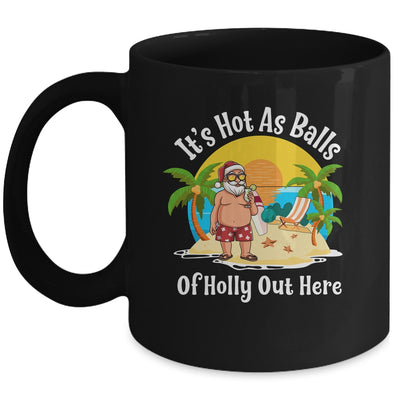 Funny Christmas In July Hot As Balls Santa Summer Party Mug | siriusteestore