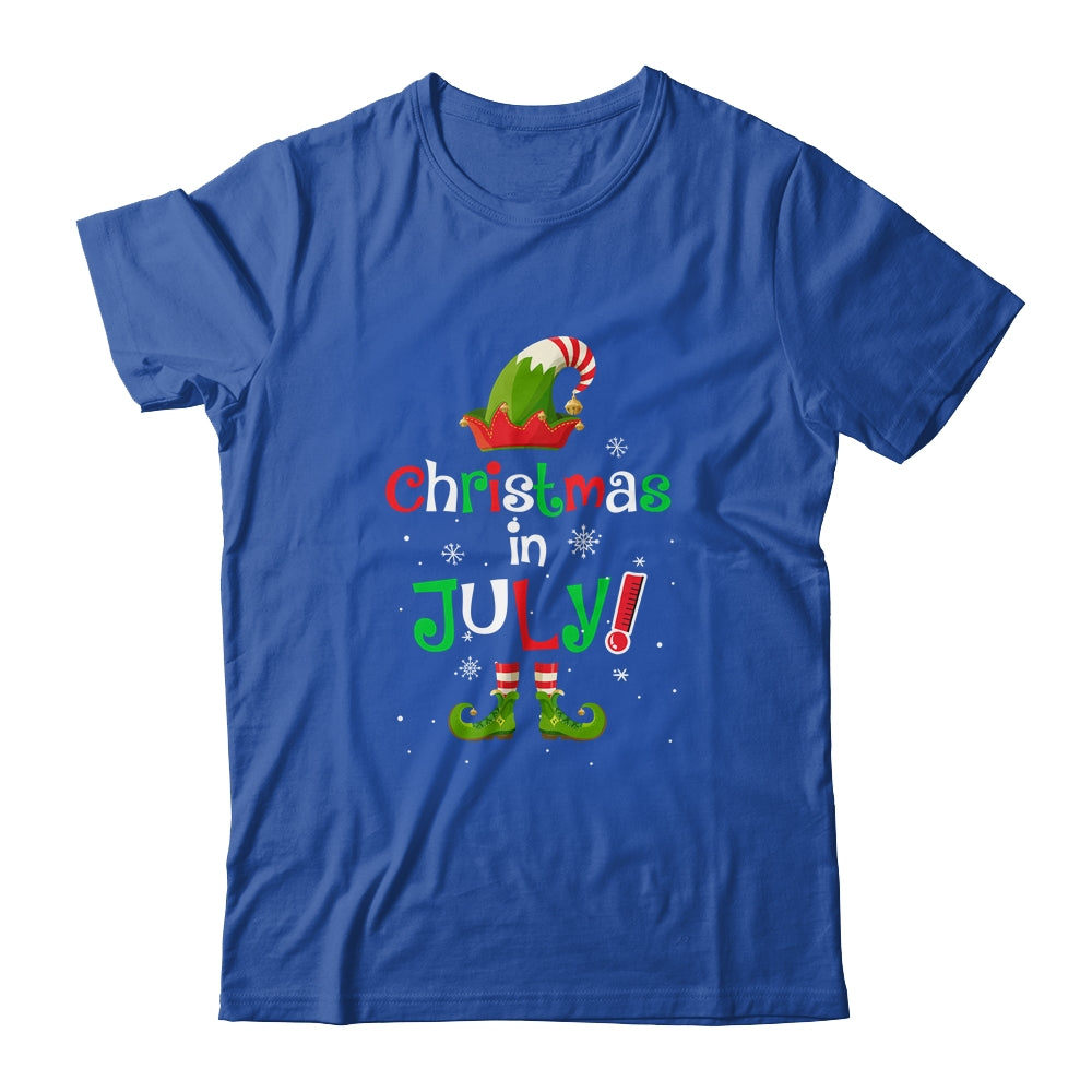 Funny Christmas In July Summer Elf Santa Xmas Shirt & Tank Top | siriusteestore