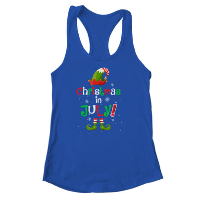 Funny Christmas In July Summer Elf Santa Xmas Shirt & Tank Top | siriusteestore