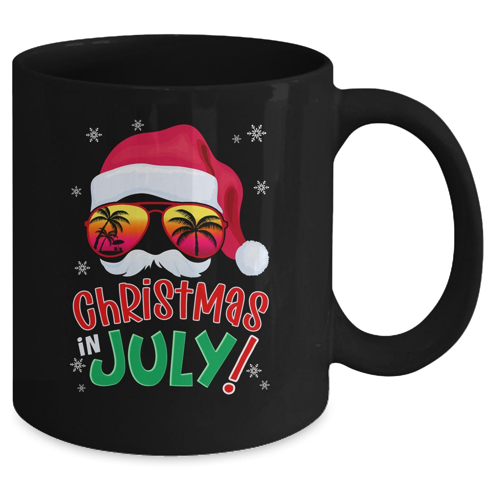 Funny Christmas In July Summer Santa Sunglasses Xmas Mug | siriusteestore