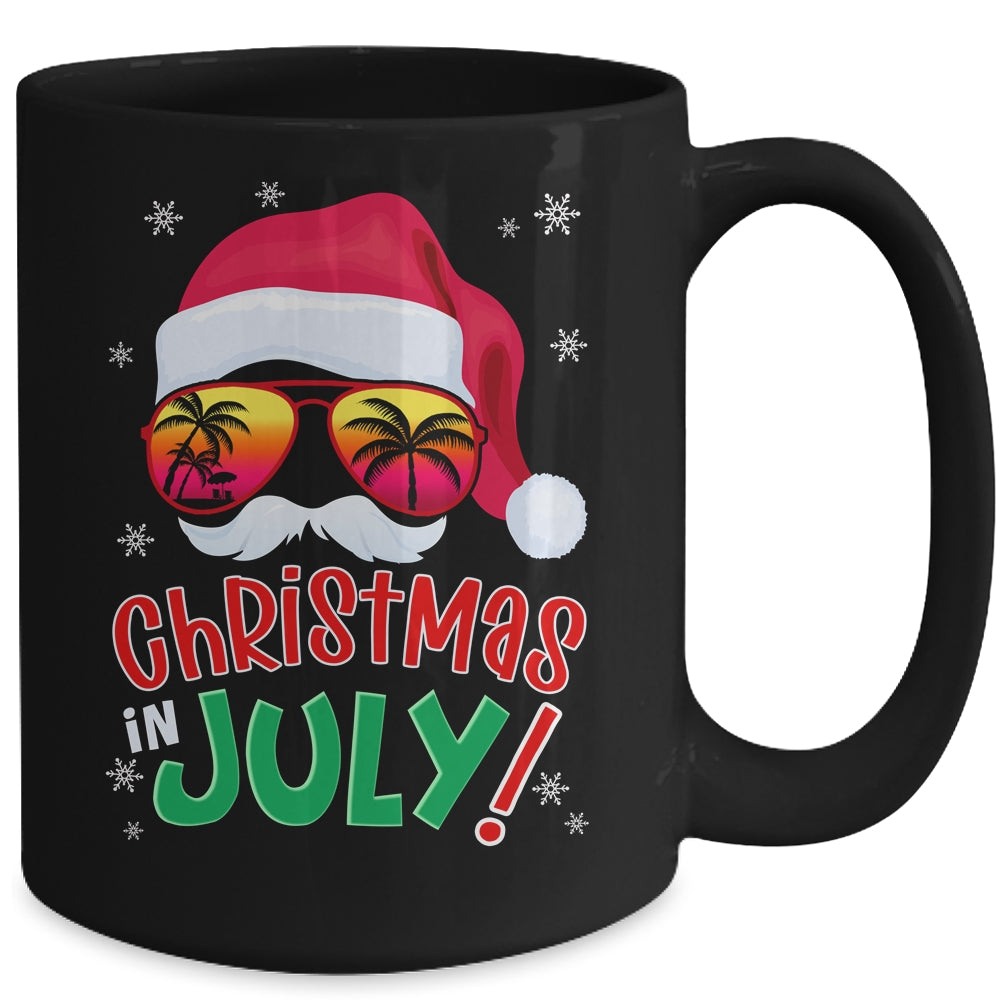 Funny Christmas In July Summer Santa Sunglasses Xmas Mug | siriusteestore