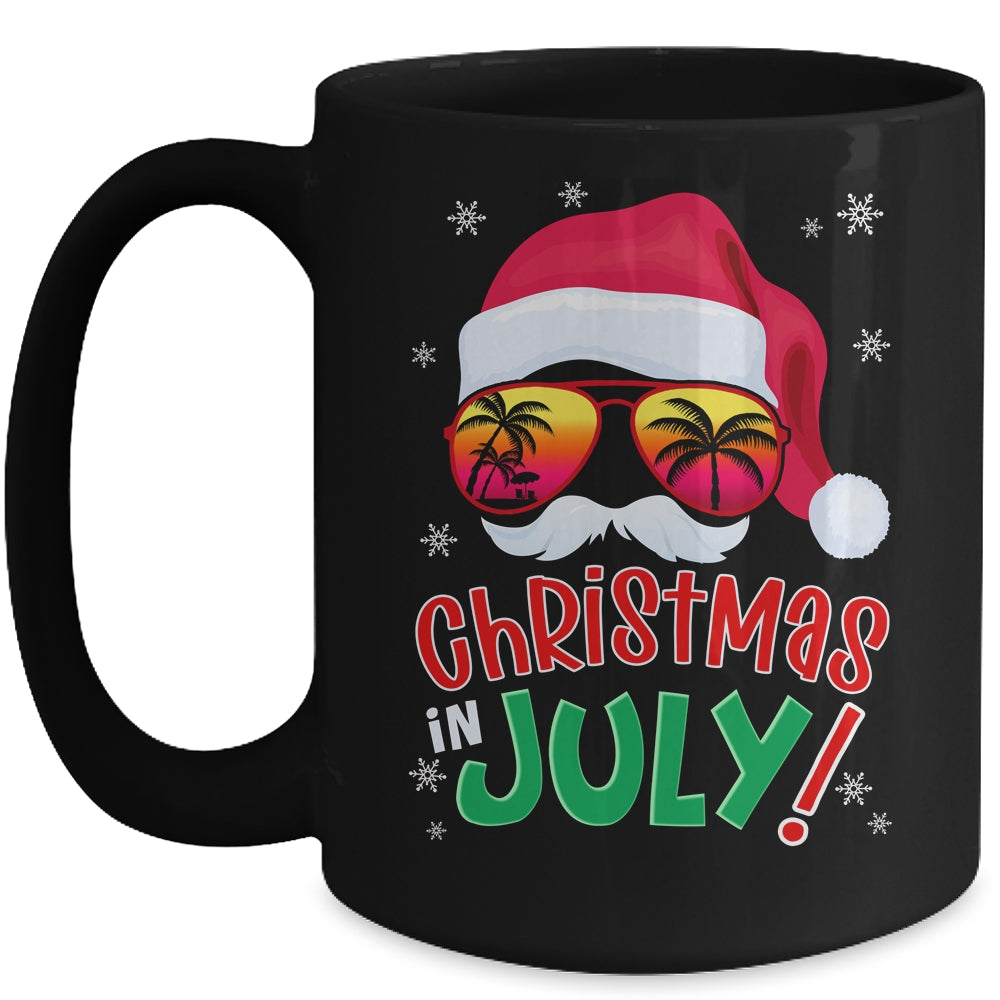 Funny Christmas In July Summer Santa Sunglasses Xmas Mug | siriusteestore