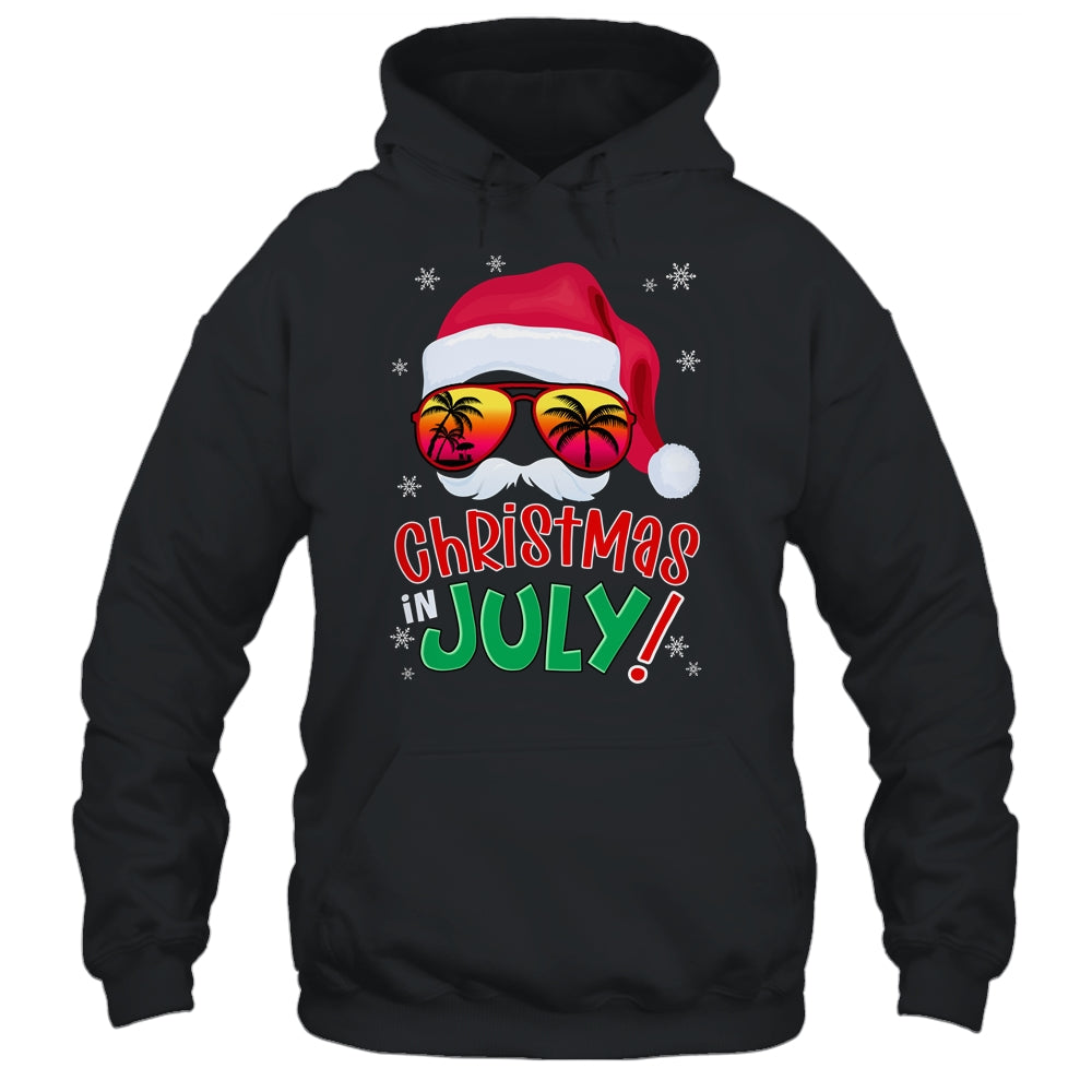 Funny Christmas In July Summer Santa Sunglasses Xmas Shirt & Tank Top | siriusteestore