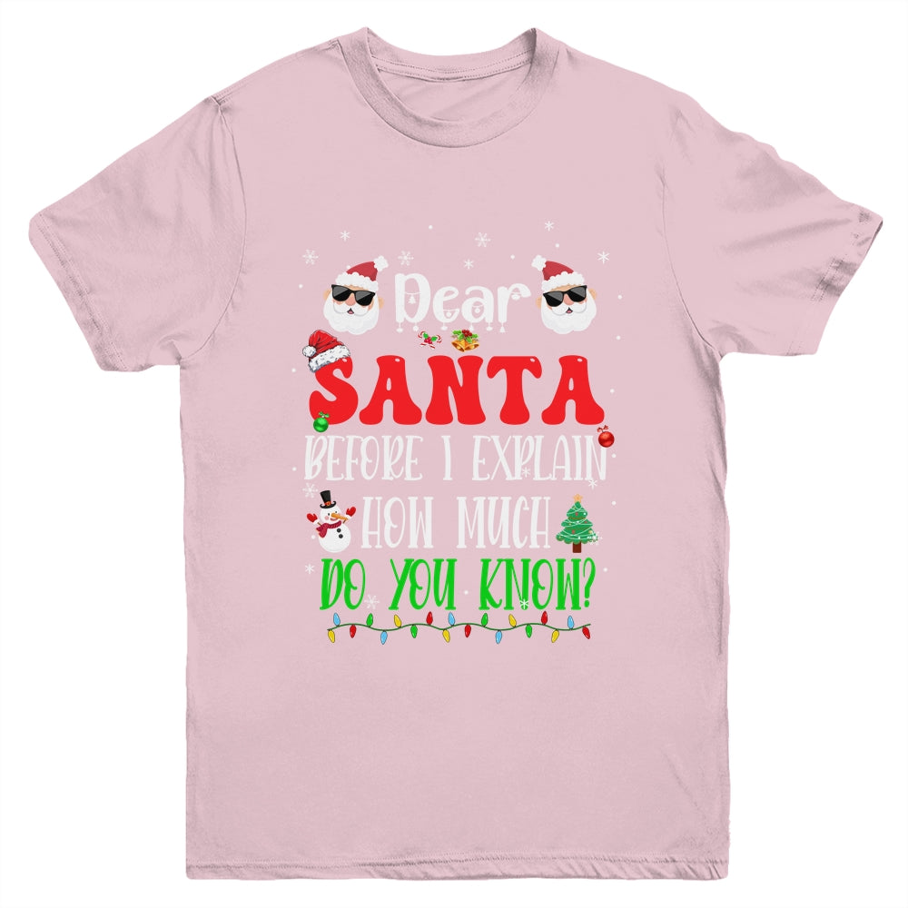 Funny Christmas Kids Adults Dear Santa I Can Explain Youth Shirt | siriusteestore