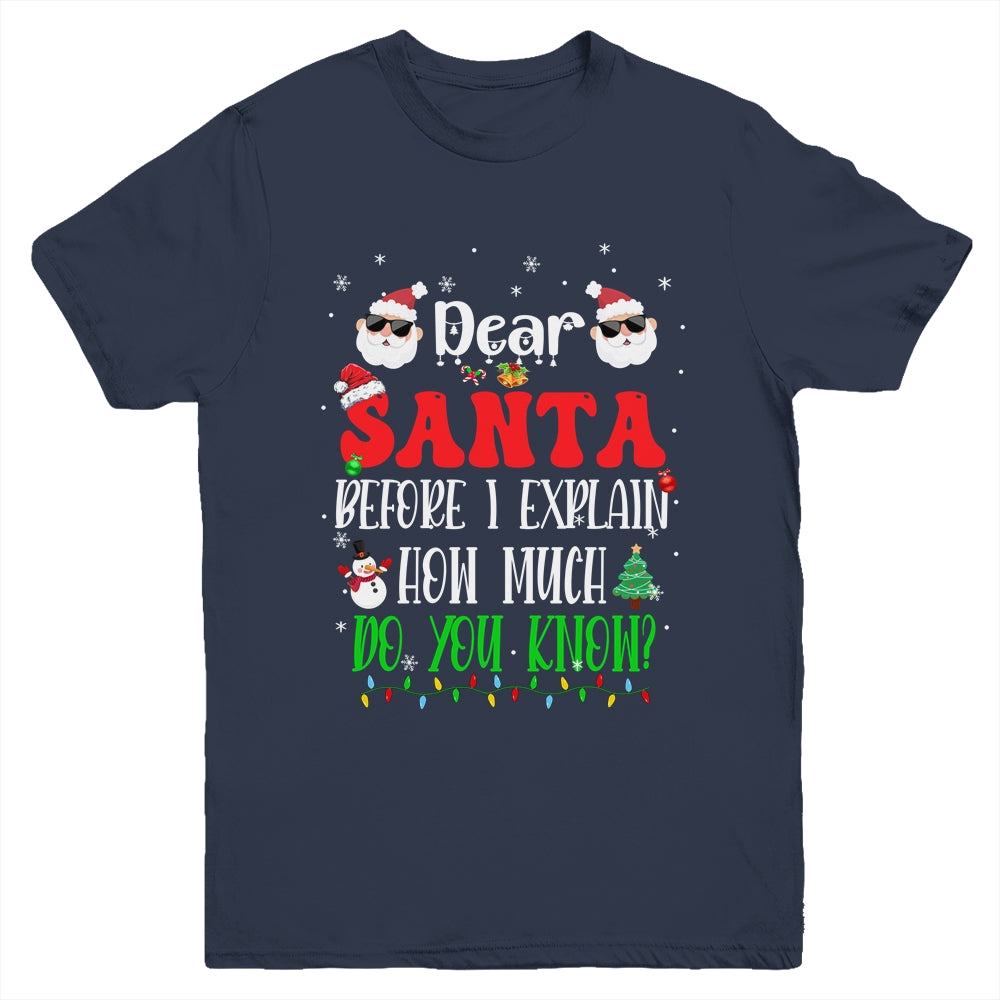 Funny Christmas Kids Adults Dear Santa I Can Explain Youth Shirt | siriusteestore