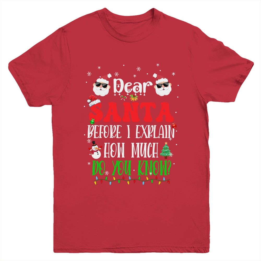Funny Christmas Kids Adults Dear Santa I Can Explain Youth Shirt | siriusteestore