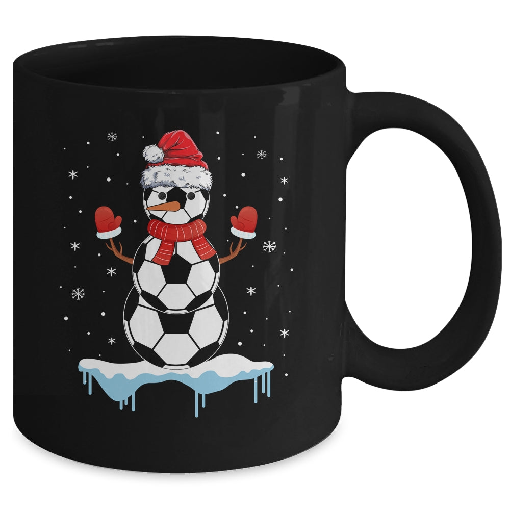 Funny Christmas Soccer Balls Santa Snowman Mug | siriusteestore