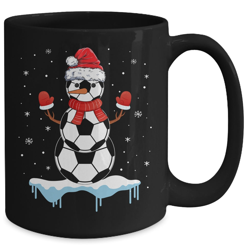Funny Christmas Soccer Balls Santa Snowman Mug | siriusteestore