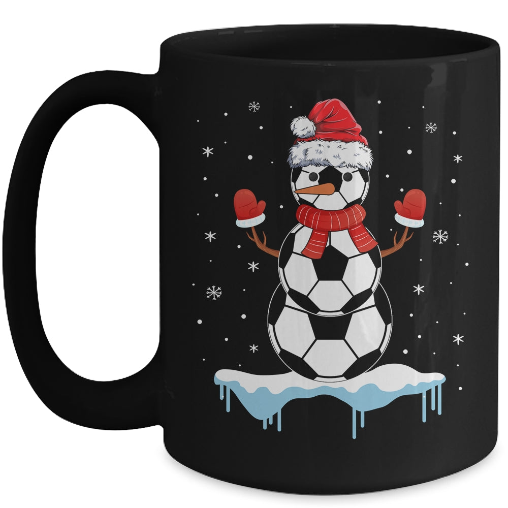 Funny Christmas Soccer Balls Santa Snowman Mug | siriusteestore