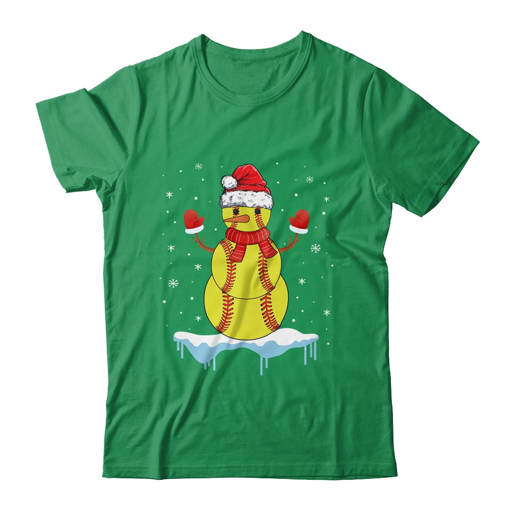 Funny Christmas Softball Santa Snowman Shirt & Sweatshirt | siriusteestore