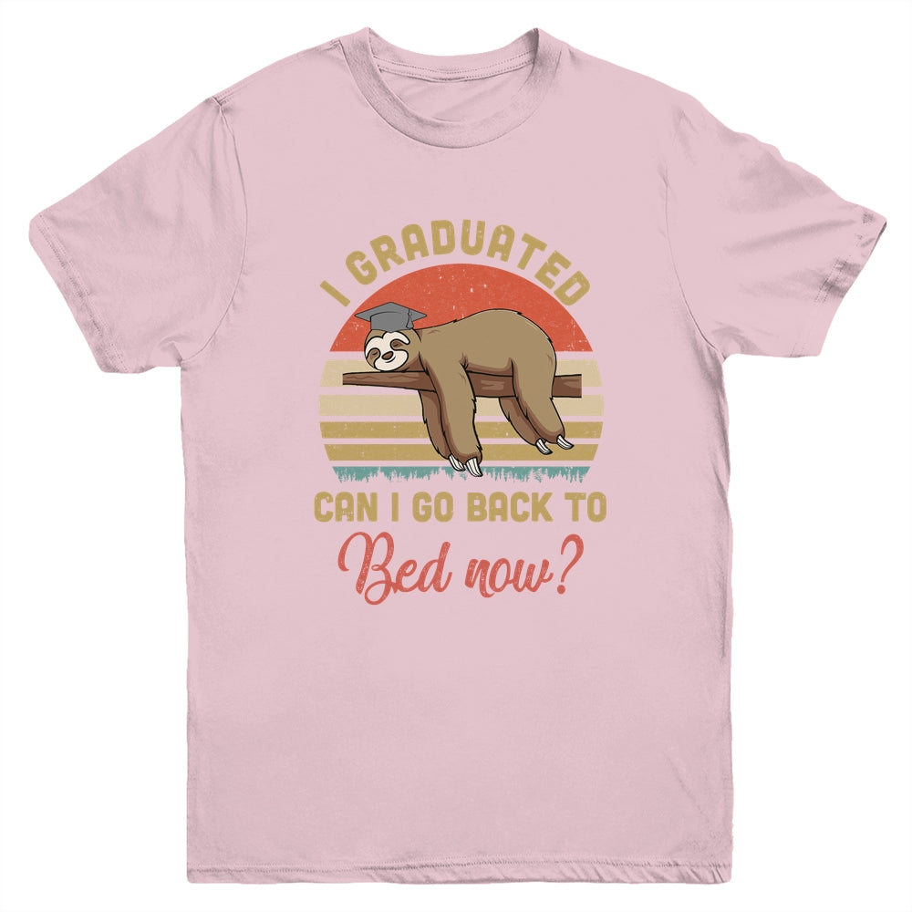 Funny Class Of 2021 Sloth Graduation Can I Go Back To Bed Youth Shirt | siriusteestore
