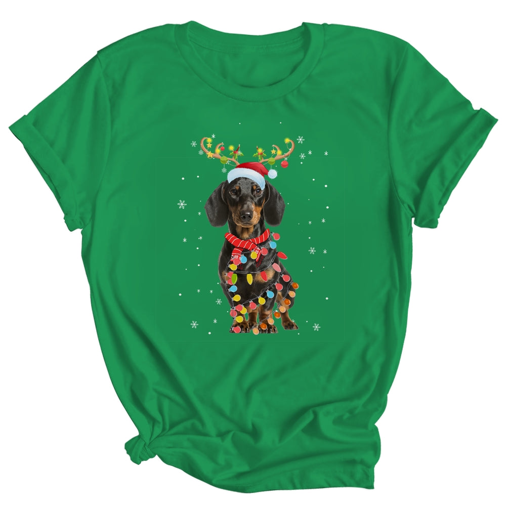Funny Dachshund Christmas Tree Santa Reindeer Pajamas Shirt & Sweatshirt | siriusteestore