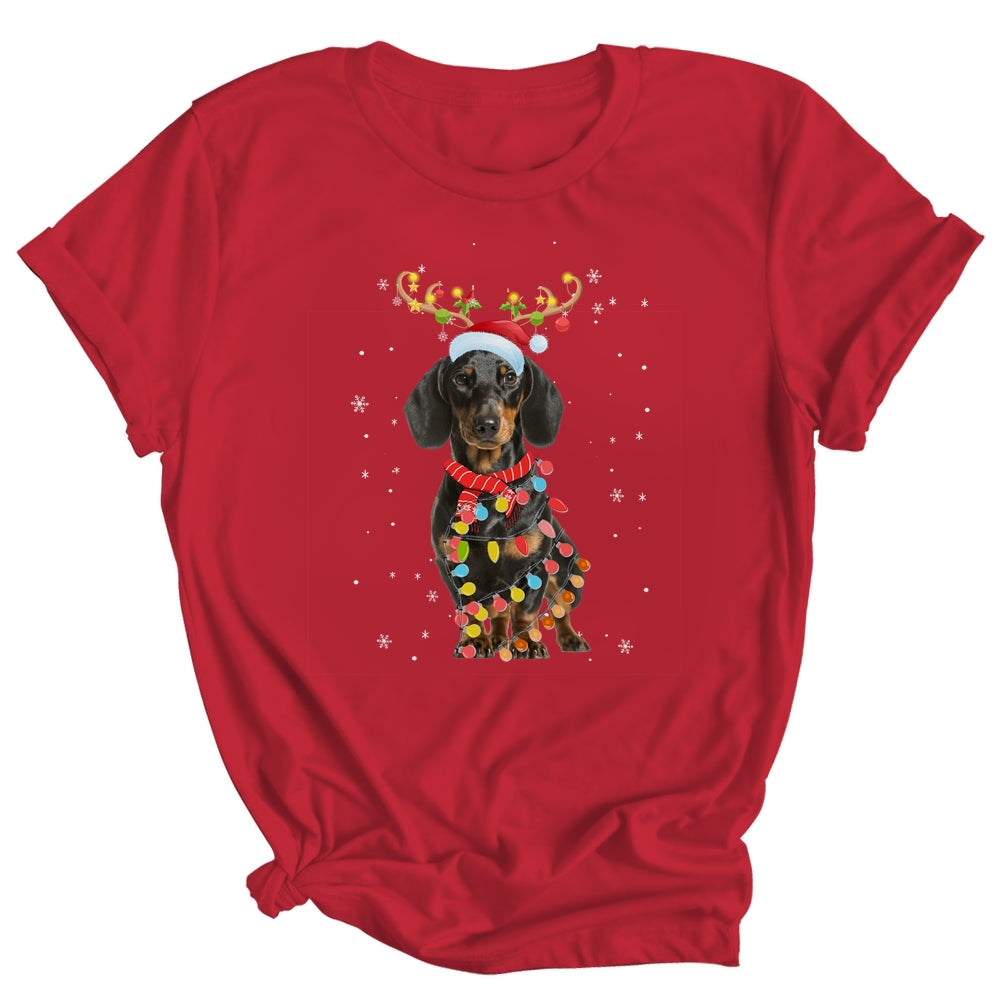 Funny Dachshund Christmas Tree Santa Reindeer Pajamas Shirt & Sweatshirt | siriusteestore