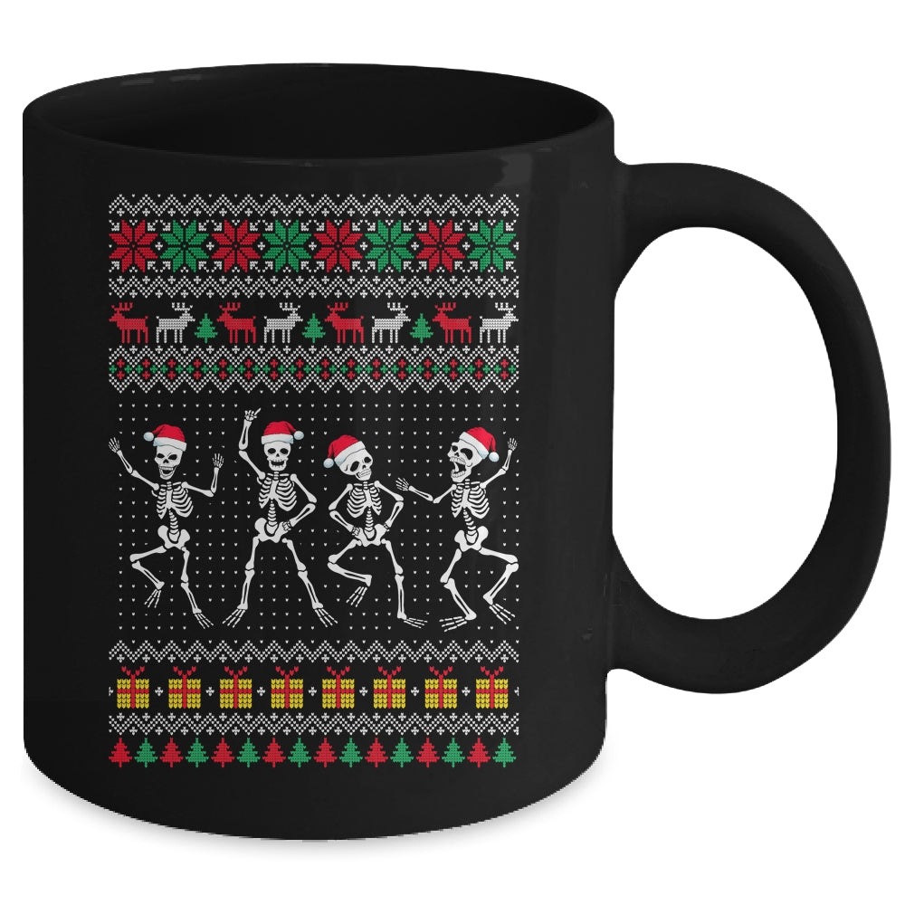 Funny Dancing Skeletons Ugly Christmas Mug | siriusteestore