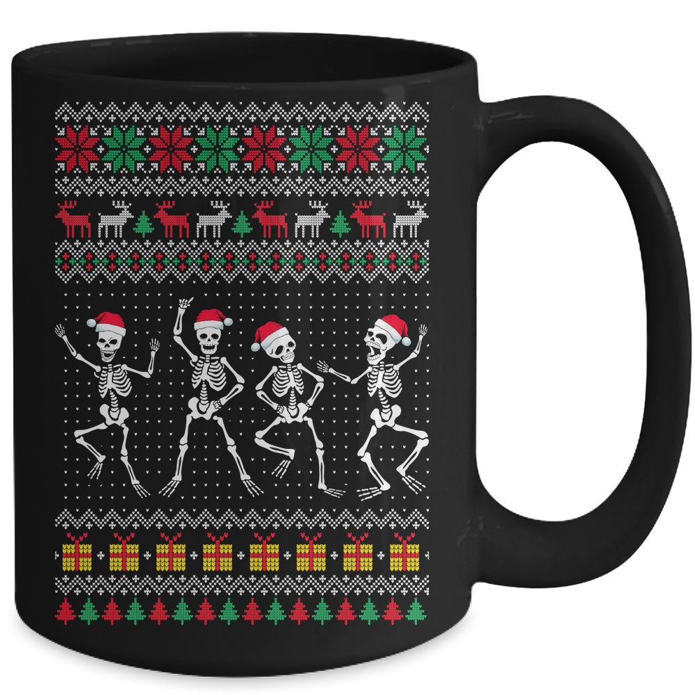 Funny Dancing Skeletons Ugly Christmas Mug | siriusteestore