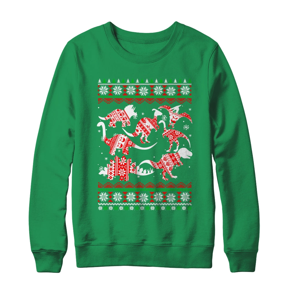 Funny Dinosaurs Christmas T-Rex Ugly Christmas Shirt & Sweatshirt | siriusteestore