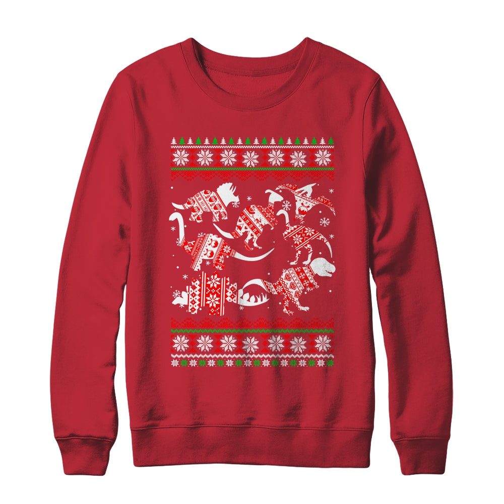 Funny Dinosaurs Christmas T-Rex Ugly Christmas Shirt & Sweatshirt | siriusteestore