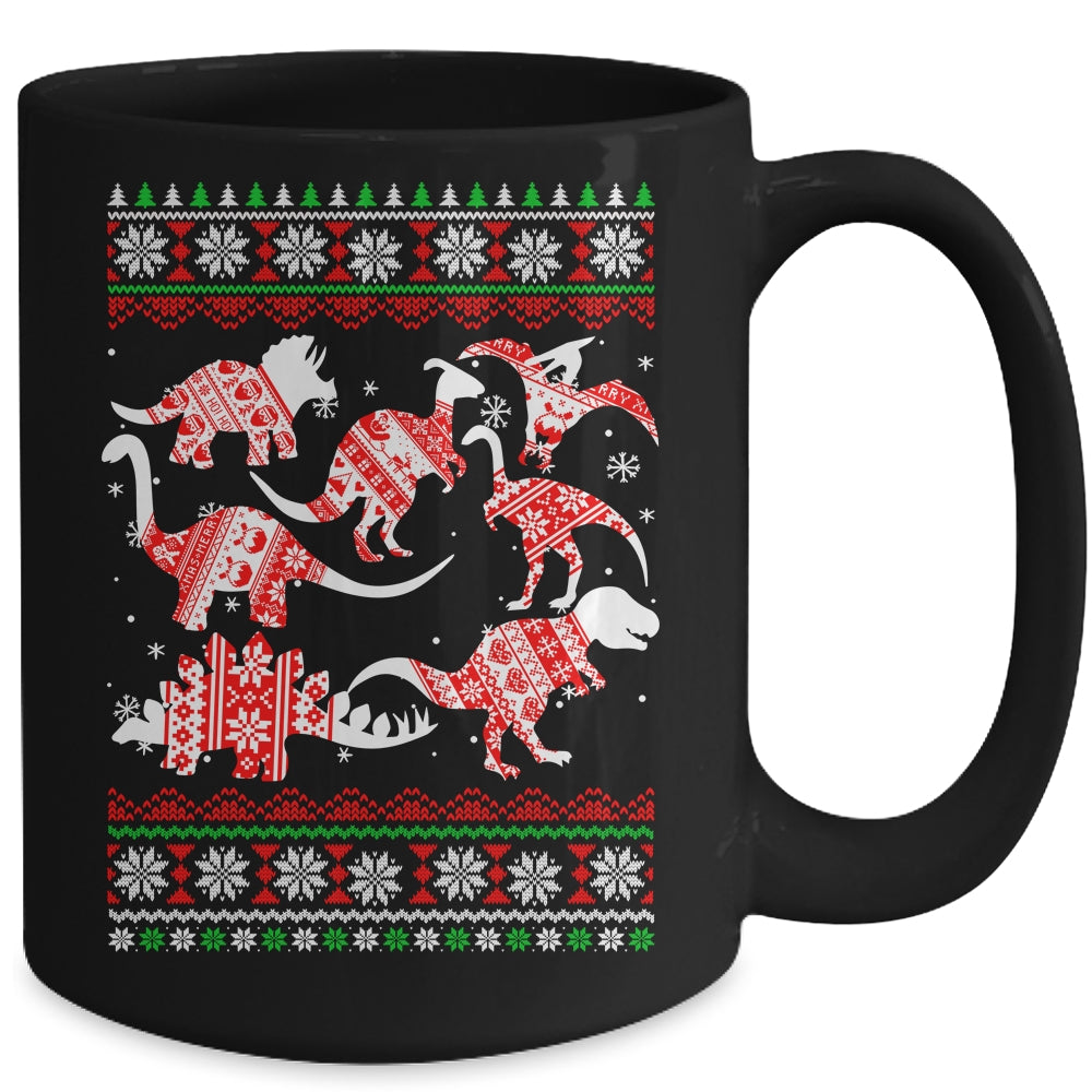Funny Dinosaurs Christmas T-Rex Ugly Christmas Mug | siriusteestore