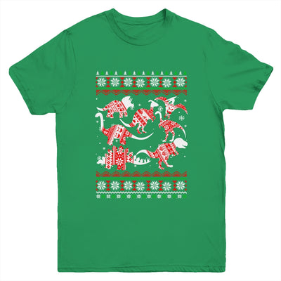 Funny Dinosaurs Christmas T-Rex Ugly Christmas Youth Shirt | siriusteestore