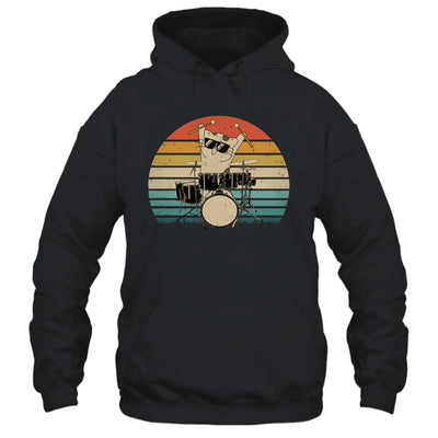 Funny Drummer And Cat Lover Vintage Shirt & Hoodie | siriusteestore