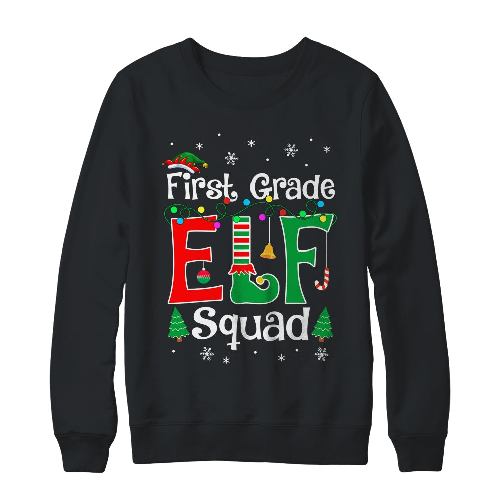 Funny First Grade Elf Squad Teacher Christmas Child Xmas Shirt & Sweatshirt | siriusteestore