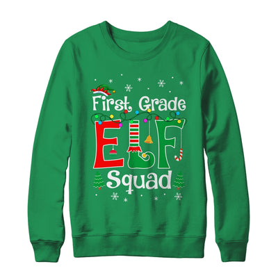 Funny First Grade Elf Squad Teacher Christmas Child Xmas Shirt & Sweatshirt | siriusteestore