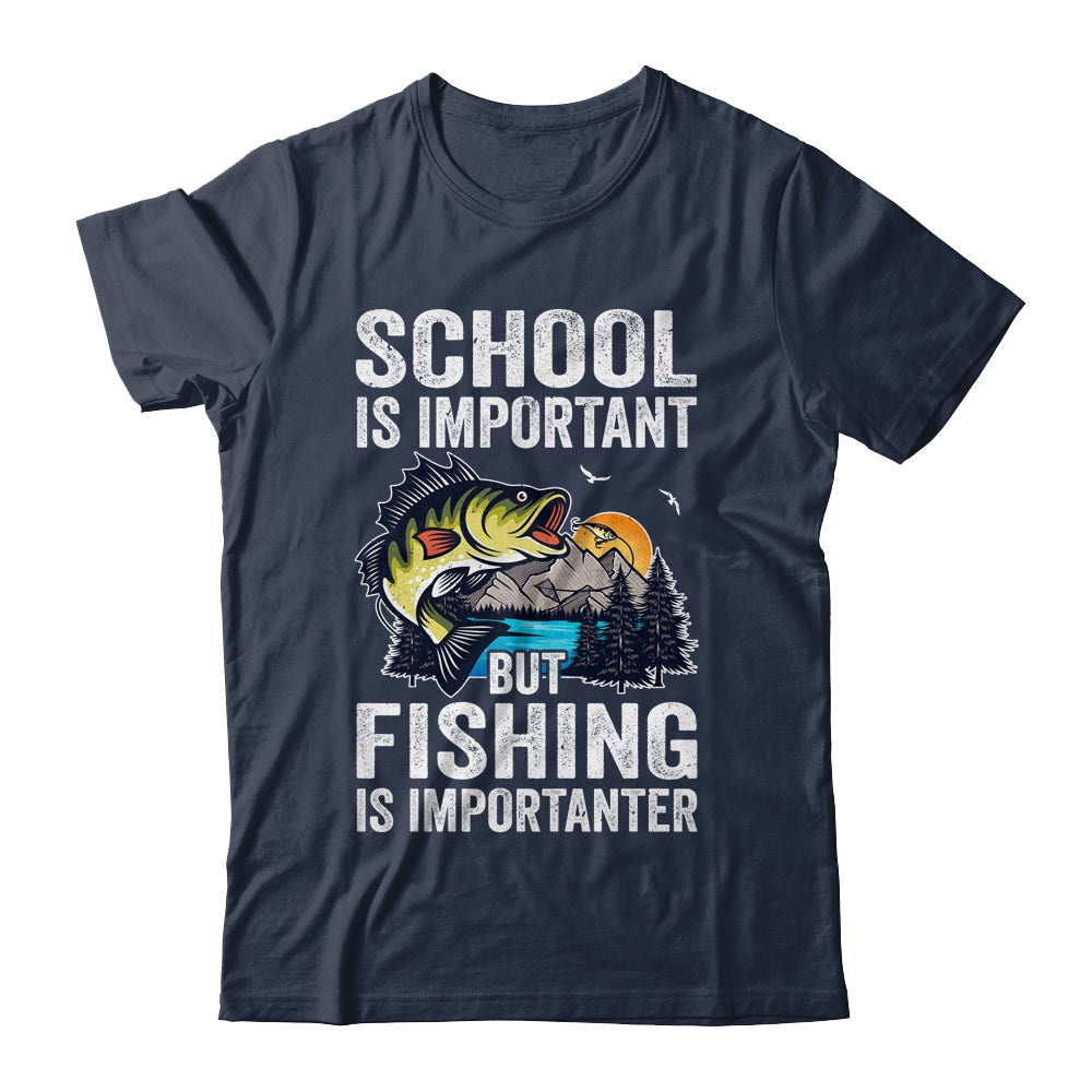Funny Fishing Is Importanter For Boys Youth Fish Fisherman Shirt & Hoodie | siriusteestore