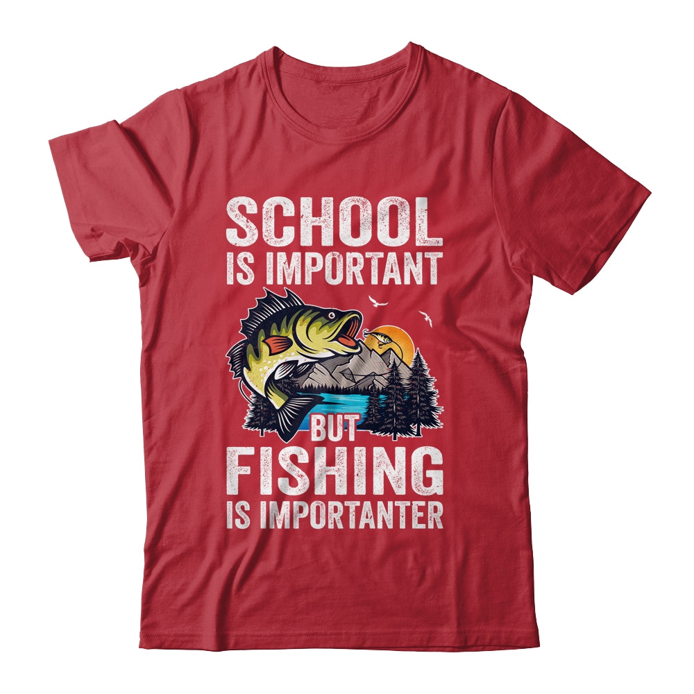 Funny Fishing Is Importanter For Boys Youth Fish Fisherman Shirt & Hoodie | siriusteestore