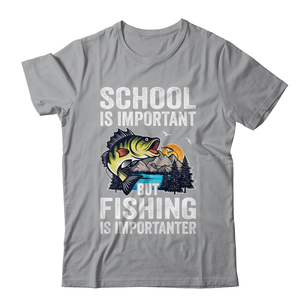 Funny Fishing Is Importanter For Boys Youth Fish Fisherman Shirt & Hoodie | siriusteestore
