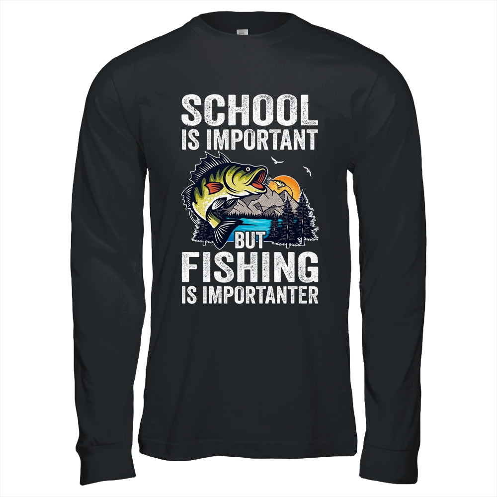 Funny Fishing Is Importanter For Boys Youth Fish Fisherman Shirt & Hoodie | siriusteestore