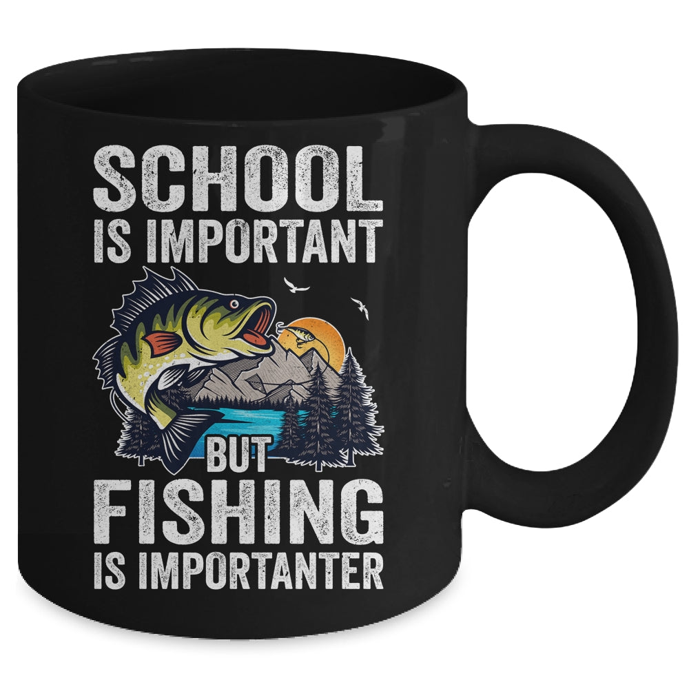 Funny Fishing Is Importanter For Boys Youth Fish Fisherman Mug | siriusteestore