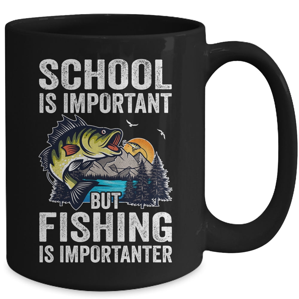 Funny Fishing Is Importanter For Boys Youth Fish Fisherman Mug | siriusteestore