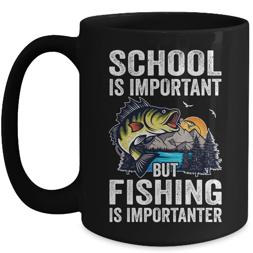Funny Fishing Is Importanter For Boys Youth Fish Fisherman Mug | siriusteestore