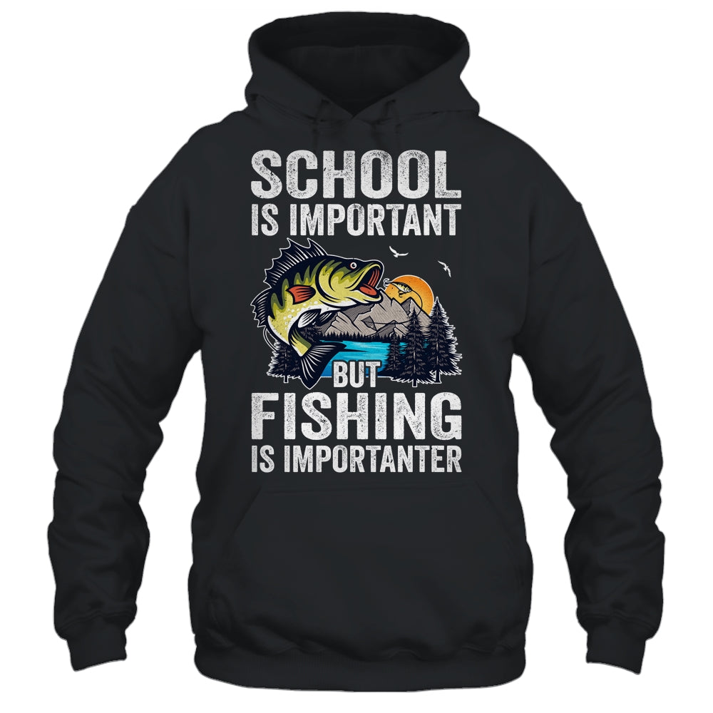 Funny Fishing Is Importanter For Boys Youth Fish Fisherman Shirt & Hoodie | siriusteestore
